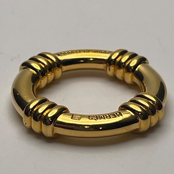 Hermes Bouée Goldtone Scarf Ring - Preowned - Picture 4 of 6